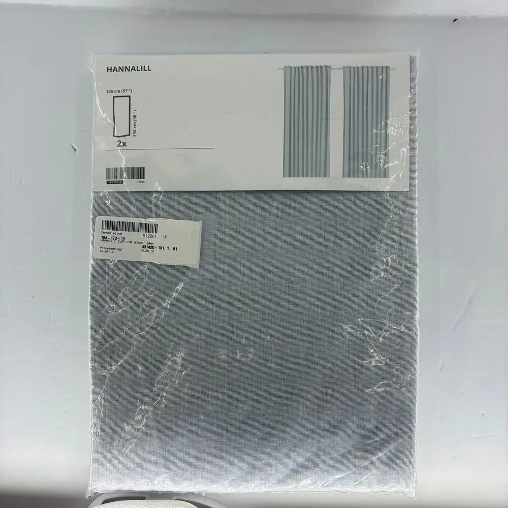 IKEA HANNALILL Curtains 1 Pair Gray 57x98